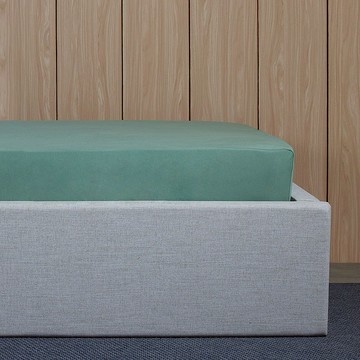 純棉素面床包-高地綠