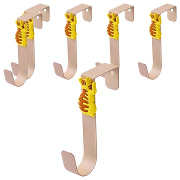 可愛小貓簡約門後掛鈎 鐵+塑膠掛勾  貓咪 多色  6個