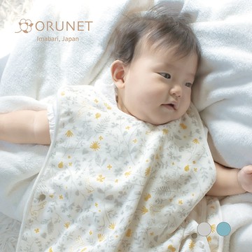 【ORUNET】日本今治產小兔叢林有機棉五層紗防踢背心(品牌盒裝)-2色可選