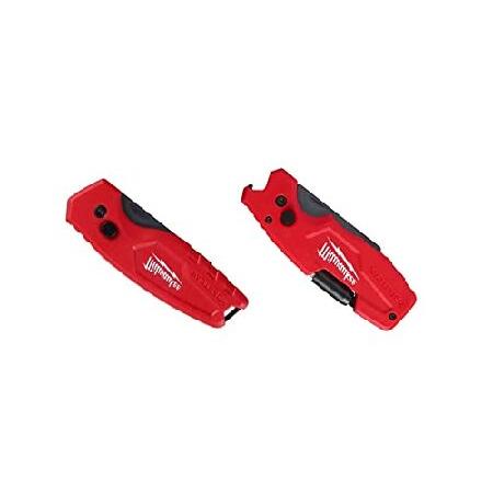Milwaukee FASTBACK Compact Knife, and FASTBACK 6-in-1 Folding Utility Knives, w  Blade (knife 2pack) Red-black