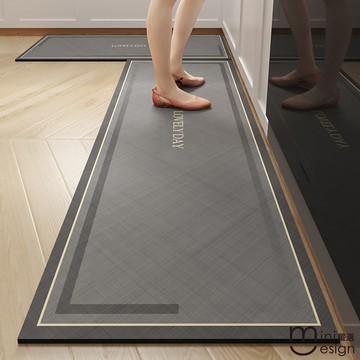 Mini嚴選 輕奢長條防滑廚房珪藻泥踏墊  120 x 40cm  灰色