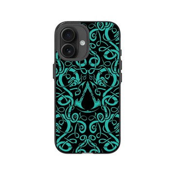 iPhone 16 Clear (相機按鈕) 酷墨灰 - Assassin's Creed - Valhalla - Viking Pattern