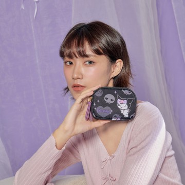 【Kuromi】閃閃酷洛米-雙層零錢包-黑 SNKU00D05BK