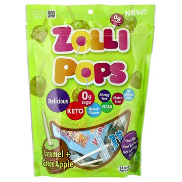 Zollipops, 潔齒棒棒糖，焦糖青蘋果味，約 23-25 根，5.2 盎司