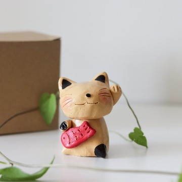 【Yourtableware】新品上市 禮物獨家 日本 舞陶館 手作 招財貓 貓抱鯛魚 陶瓷 擺飾