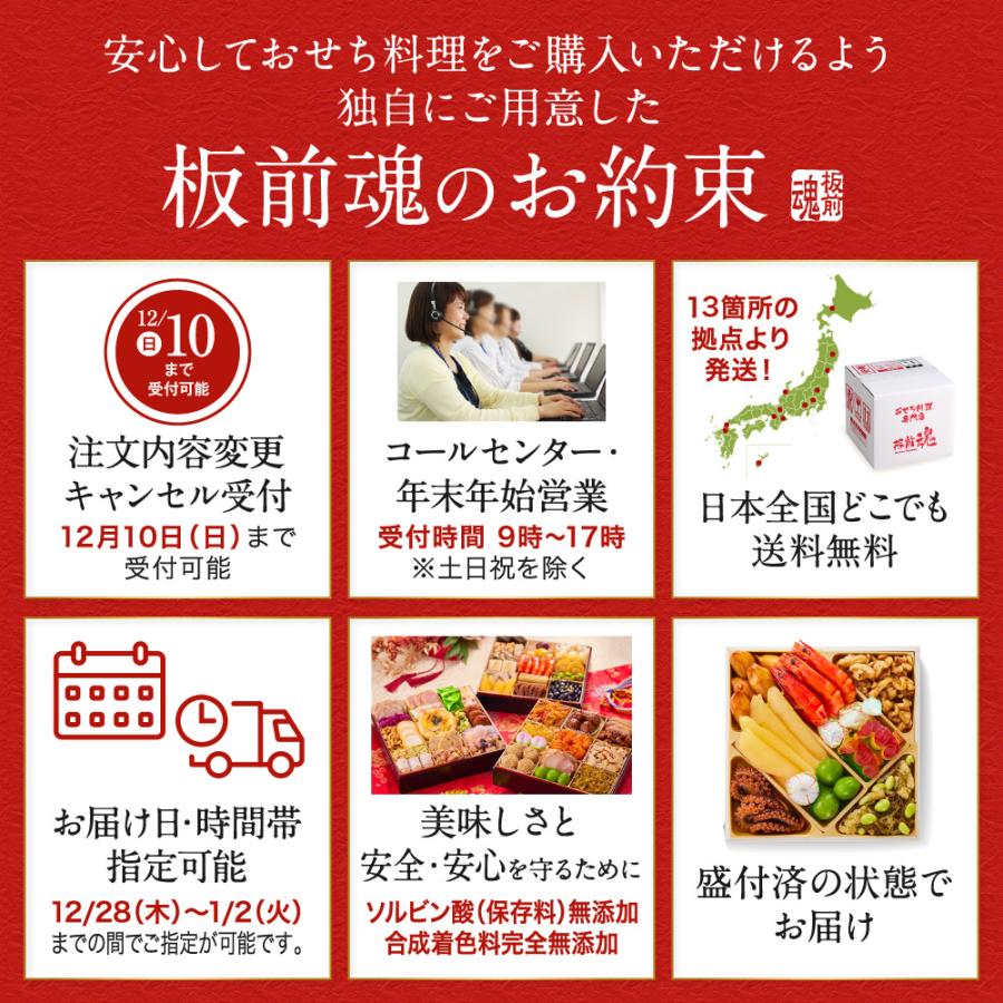 おせち 2024  予約  お節 料理「板前魂の花籠 2個セット」和洋風 三段重 36品 3人前×2個 御節 送料無料 和風 洋風 グルメ 2023 おせち料理