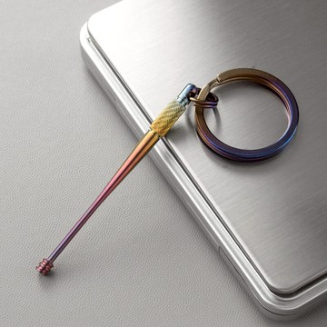 高品質鈦合金 挖耳勺鑰匙扣掛件鎖匙圈環掏耳勺掛飾