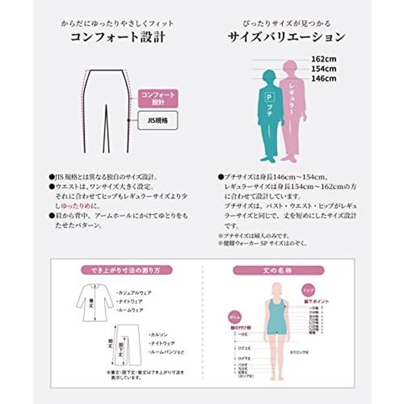 ワコール らくラクパートナー] ズボン パンツ はきこみ深め 厚手 肌側