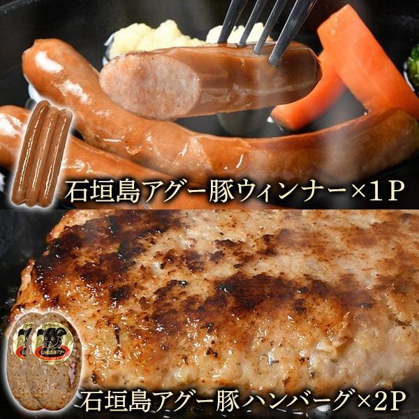 セット　LINEショッピング　ブーブーセット】石垣島アグー豚　粗挽きハンバーグ＆ウィンナー