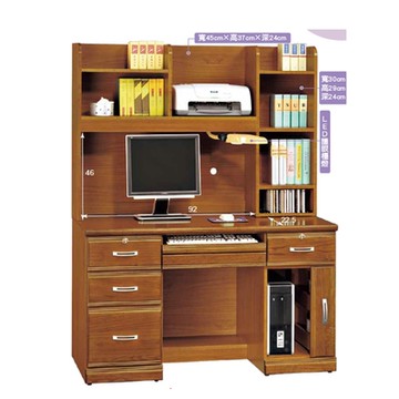 AS DESIGN 雅司家具-富力士樟木實木4.2尺電腦桌組-127*59*167cm