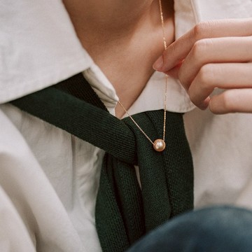 Aurelia_Akoya單顆金色珍珠項鍊