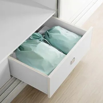 E.City 可愛動物圖案輕旅行束口收納袋3件套 72g  小約21x24cm 中約32x27cm 大約37x41cm  天藍色  1組