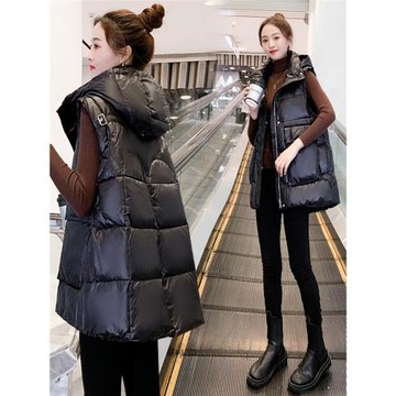 羽絨服馬甲女2024秋冬新款韓版寬松黑色顯瘦馬夾外穿背心短款外套