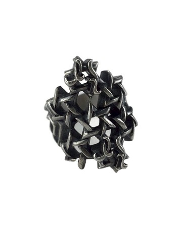 高端個性定制復古潮牌男女荊棘六芒星925銀朋克機車暗黑哥特戒指