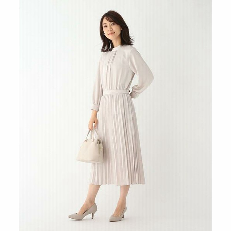 Opaque Clip オペーク ドット クリップ Delegantサテンプリーツワンピース Web限定サイズ ライトベージュ 051 36 S 通販 Lineポイント最大get Lineショッピング