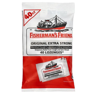 Fisherman's Friend, 薄荷醇咳嗽緩解錠劑，原裝特強，40 粒錠劑