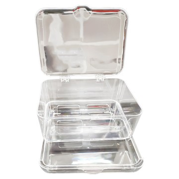 翻蓋雙層雜物口罩收納盒 居家好幫手  透明  1個