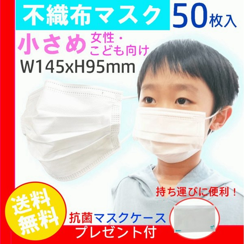 不織布マスク 女性用 小さめ 子供用 50枚 マスクケース プレゼント キッズ 白 小顔 花粉症対策 使い捨て マスク 学校 通販 Lineポイント最大0 5 Get Lineショッピング