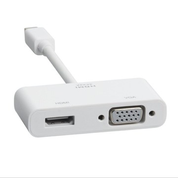 minidp轉hdmi vga轉換線 迷你dp二合一轉換器雷電高清連接線