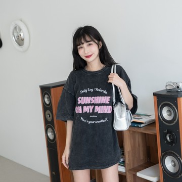 現貨~SUNSHINE撞色英文寬鬆水洗短袖上衣【RC2341】DesireShop