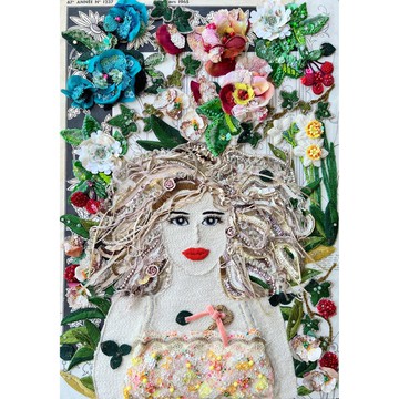 夢幻色彩的閃亮串珠刺繡藝術  作品名【秘密的花園】　獨一無二