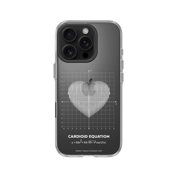 iPhone 16 Pro Clear Case（相機按鈕） 透明 - Valentine's Day Collection - 愛的方程式：心跳（白）