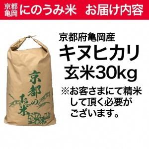 ふるさと納税 新米 キヌヒカリ 玄米 30kg〈アグリにのうみ〉京都・亀岡産 ※沖縄・北海道・離島お届け不可《令和5年産 低農薬米 減農薬米》 京都府亀岡市