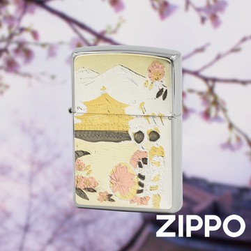 ZIPPO 日本傳統風格-鹿苑寺防風打火機 日本設計 官方正版 現貨 限量 禮物 送禮 終身保固 ZA-5-123