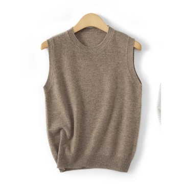 貼身打底羊毛衫針織毛衣背心女圓領純色無袖羊絨衫可內搭可外穿