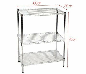 波浪電鍍三層架60x30x75cm