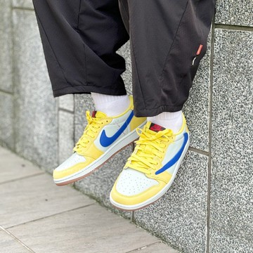 TRAVIS SCOTT x AIR JORDAN 1 藍黃 倒勾 夏日配色 DZ4137-700
