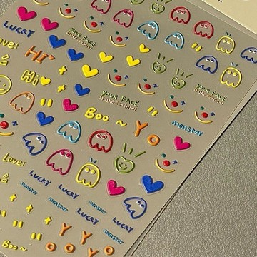 臺灣熱賣🔥🔥浮雕美甲貼、小熊美甲貼、立體美甲貼、DIY 美甲飾品、童趣美甲貼童趣表情浮雕美甲貼紙可愛小熊美甲貼diy