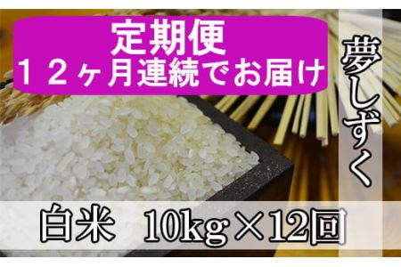 《12ヶ月毎月お届け》鹿島市産夢しずく　白米１０ｋｇ定期便 S-3