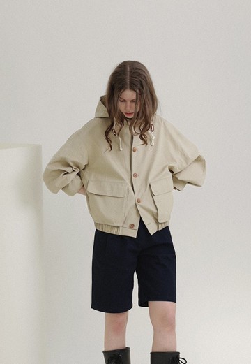 北歐戶外感 / 薄款短風衣連帽外套