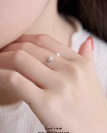 [純銀] 珍珠淺光戒指 / 2 size / Pearl Light Ring