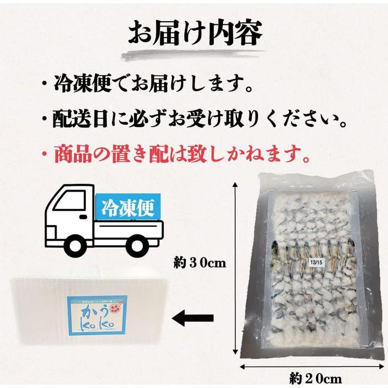 かうKOKO 冷凍 無添加 尾付き伸ばし 海老 ブラックタイガー 5L（13 15）15尾 無保水 殻剥き 背ワタ取り