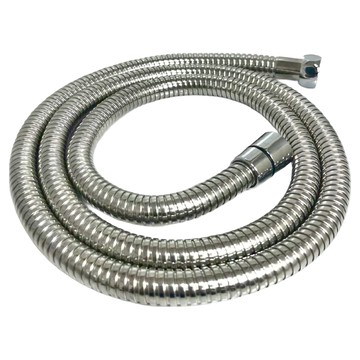 不打結大流量軟管 加大淋浴軟管 不鏽鋼材質 外徑16MM 內孔10MM 尺寸4分 軟管喇叭頭2.3公分  180cm  銀