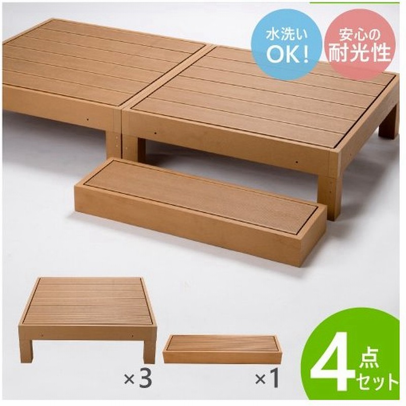 ウッドデッキ 4点セット 0.75坪 樹脂 縁側 庭 縁台 人工木 デッキ ウッドデッキ 4点セット 0.75坪 樹脂 縁側 庭 縁台 人工木 デッキ