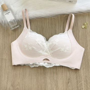 DUYI~夢詩 內衣女調整型小胸聚攏顯大夏季無鋼圈防下垂收副乳法式蕾絲文胸