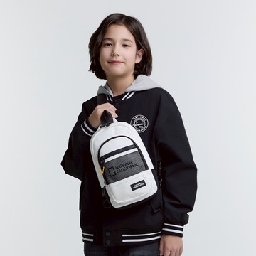 兒童 網袋 單肩包 - 米白色