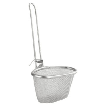 德利生活 長柄不燙手吃鍋必備濾網 豎款  17 x 31.5 x 12cm  1個