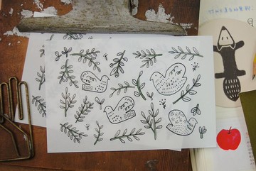 小島匠所 轉印貼紙 - 小鳥日和 (綠)