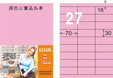 【龍德】LD-876 雷射、噴墨、影印三用電腦標籤 30x70mm 20大張/包 (5色)【APP滿額下單10%點數(單一帳號最高5000點)】1/31止