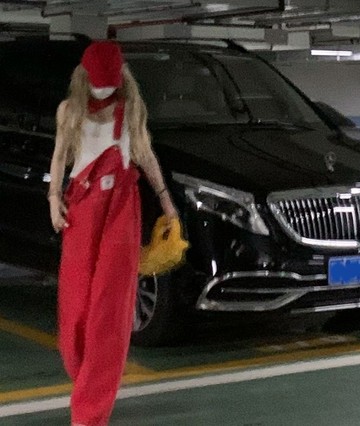 連身褲裝女寬松小個子美式復古顯瘦紅色洋氣高腰直筒闊腿吊帶褲韓版新款