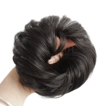 Homji 豐盈丸子頭造型髮圈假髮包  1個  黑色