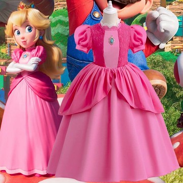 女童夏裝cosplay碧姬公主禮服蕾絲蓬蓬裙