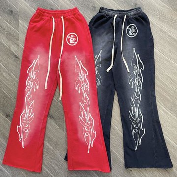 Hellstar Studio Red Flare pants洗水拼接運動休閑長褲喇叭褲2色