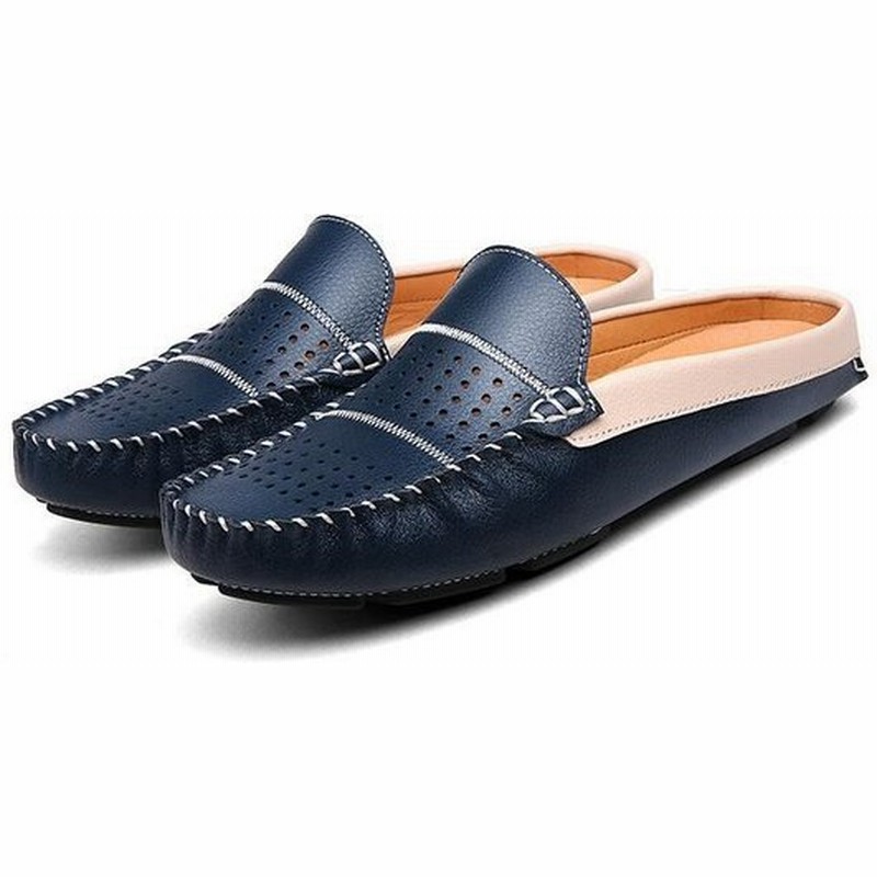 かかとなし スニーカー おしゃれ メンズ スリッポン 牛革 ローファースニーカー オフィスサンダル 革 かかとなし スニーカー ビジネスサンダル 事務サンダル 通販 Lineポイント最大get Lineショッピング