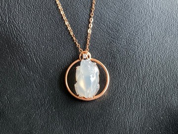 天然翡翠冰種貔貅項鍊 18K金項鍊 玫瑰金 送禮 自用 開運 附台證