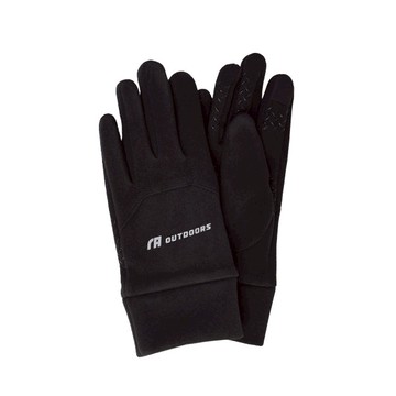 三合一搖粒絨觸控防滑手套 - M / 黑